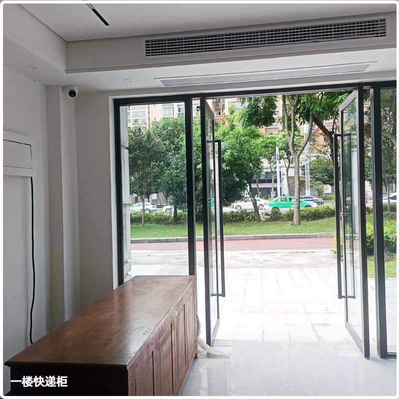 中通快递驿站自助取件柜室内实拍,室内半球监控安装点位